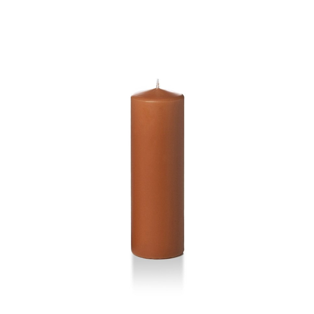 yummi 2.25" x 7" Toffee Slim Round Pillar Candles - 4 per Pack