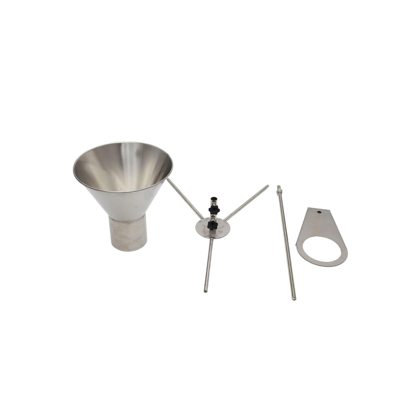 INTBUYING Stainless Steel Feeding Hopper Funnel with Stand Food Grade Kitchen Funnel Hopper for Powder Paste Liquid and Granule Manual Filling 8 cm