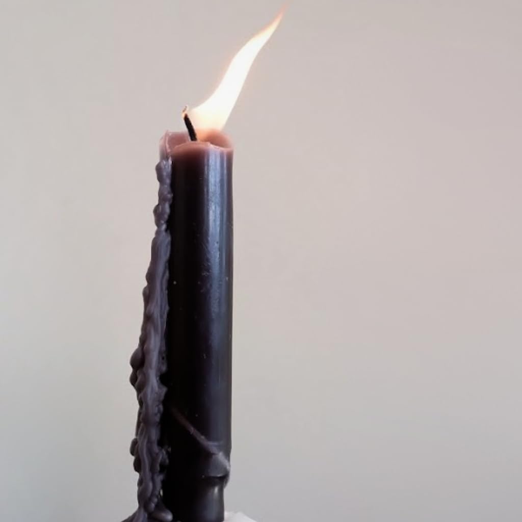 Candlestock Hippie Drippy Drip Candles - Pack of 6 Dripping Tapers - Wine Bottle Melting Candles (Black)