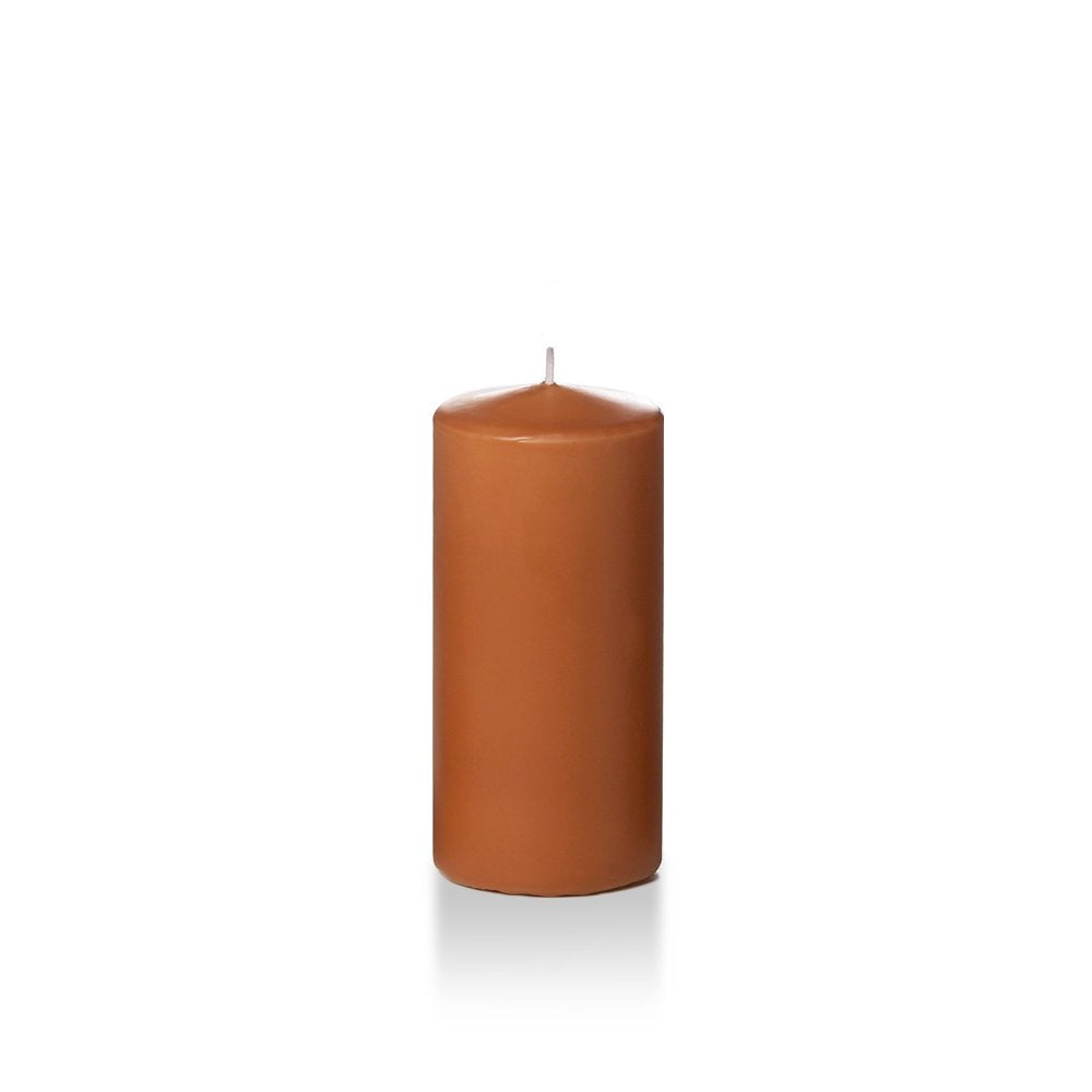 yummi Case of 12 3" x 6" Toffee Round Pillar Candles