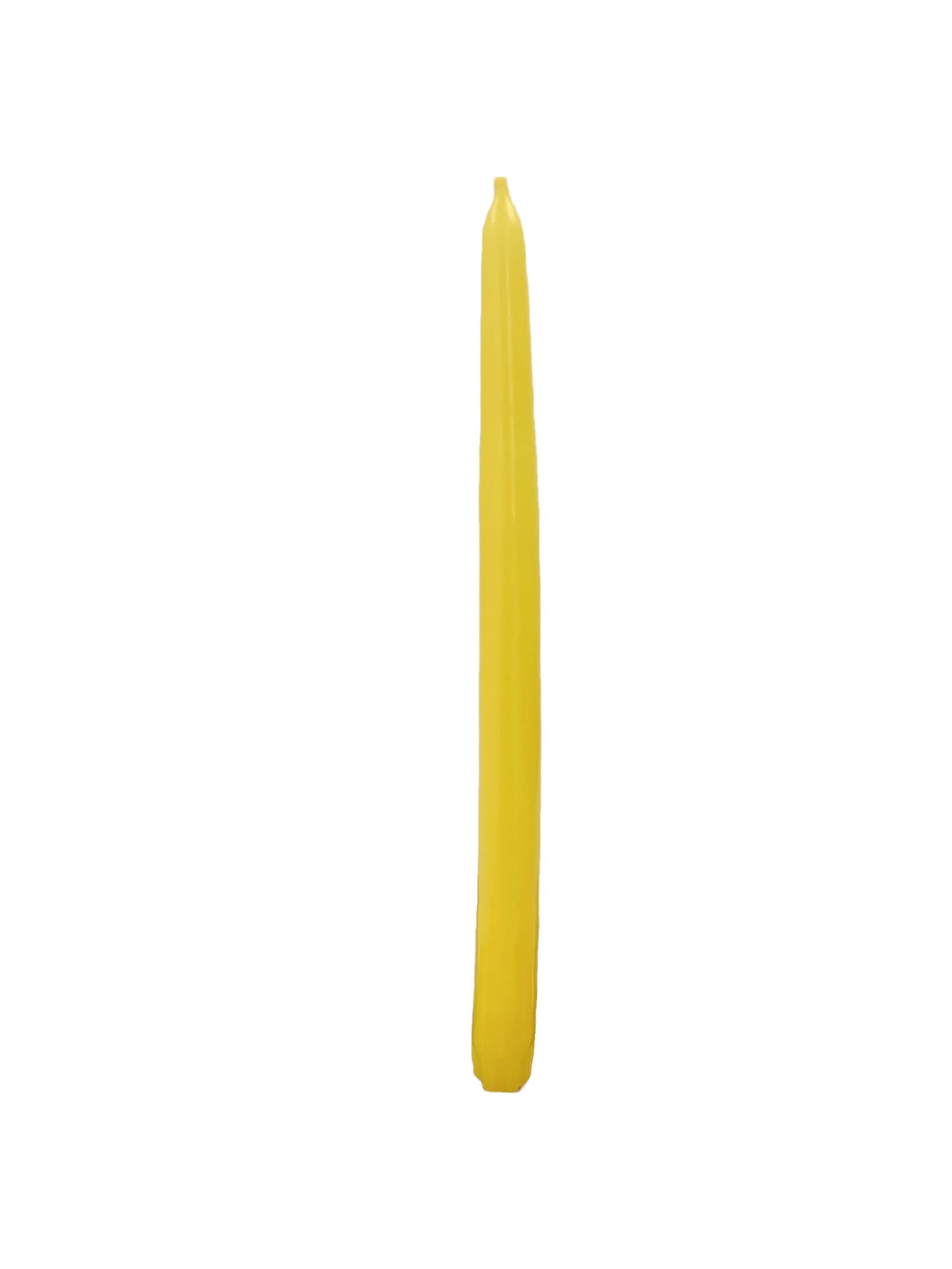 D'light Online Elegant Unscented 12" Yellow Taper Candles Premium Quality Hand-Dipped Tapered Candles, Dripless and Smokeless - Set of 12 Individually Wrapped (12 Inch, Yellow)