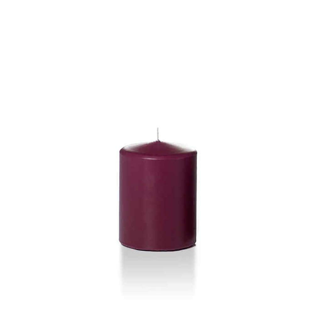 yummi 2.25" x 3" Magenta Slim Round Pillar Candles - 4 per Pack