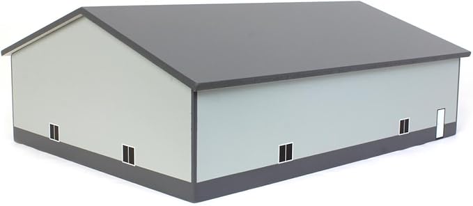OBT 1/64 Light & Dark Gray 3 Door 60ft x 80ft Wooden Implement or Shop Building STA-212