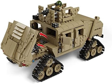 General Jim's 2-in-1 Military Brick Building Set – WWII US Army M1A2 Tank or Humvee with Rotating Turret Adjustable Gun & Accessories – 1463-Piece Model for Military Collectors Teens & Adult