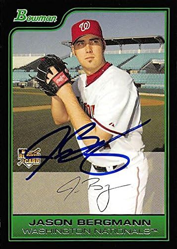 Sports Memorabilia Autograph Warehouse 344037 Jason Bergmann Autographed Baseball Card - Washington Nationals FT 2006 Bowman Rookie No. 216