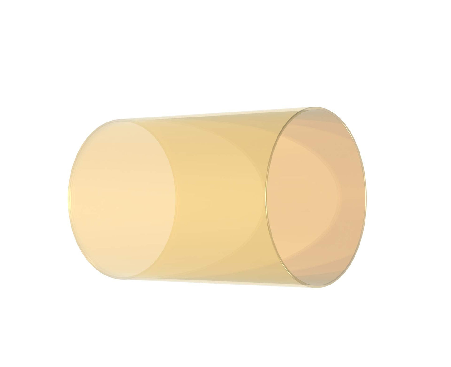 KETE LED Colored Glass Cylinder Candle Holder Bottomless Borosilicate Glass Globe Lamp Shade Replacement (AMBER,2.5x6)