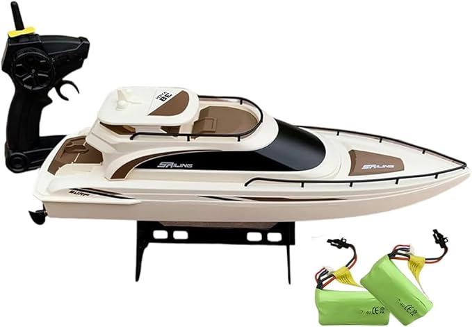 SOWOFA H139 Remote Control Boat Simulation Yacht Boat Model Lakeside Indoor and Outdoor Water Entertainment 15Km/h Cruise Ship Model Suitable for Adults 14+(Dual Battery Version)