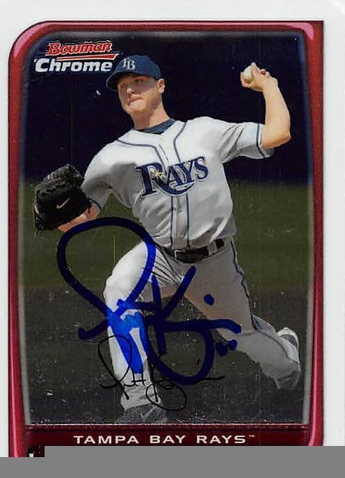 Sports Memorabilia Autograph Warehouse 247597 Scott Kazmir Autographed Baseball Card - Tampa Bay Rays 2008 Bowman Chrome - No. 134