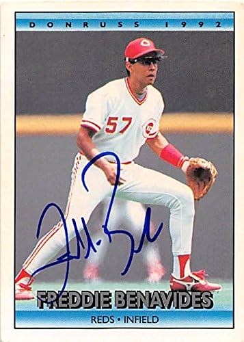 Sports Memorabilia Autograph Warehouse 247116 Freddie Benavides Autographed Baseball Card - Cincinnati Reds 1992 Donruss - No. 573