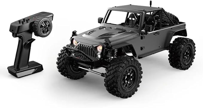 Helidirect MJX H12Y+ 1/12 Scale RC Car High-Torque 3650 Brushless BLDC Motor Aluminum Shell 12km/h 4WD RC Rock Crawler Off-Road All Terrain Model for Adults (Black (H12Y))