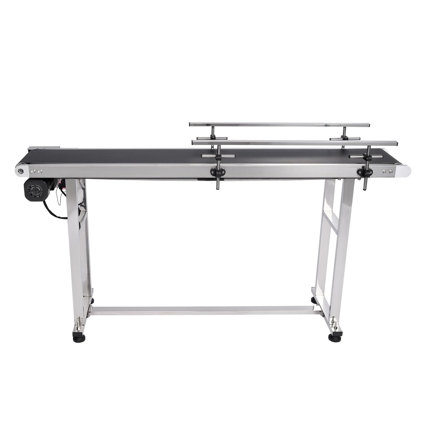 VEVOR Belt Conveyor, 59 x 7.8 inch Conveyor Table, Stainless Steel Motorized Belt Conveyor PVC Belt Anti-Static Adjustable Speed (Double Guardrail)