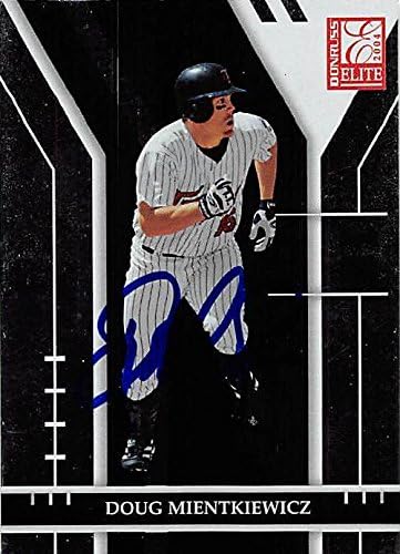 Sports Memorabilia Autograph Warehouse 246228 Doug Mientkiewicz Autographed Baseball Card - Minnesota Twins 2004 Donruss Elite - No. 37