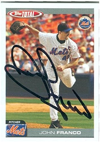 Sports Memorabilia Autograph Warehouse 247033 John Franco Autographed Baseball Card - New York Mets 2003 Topps Total - No. 31