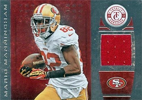 Autograph Warehouse 466299 Mario Manningham Player Worn Jersey Patch Football Card San Francisco 49ers - 2013 Panini Totally Red Certified No.40 LE 110 by 299