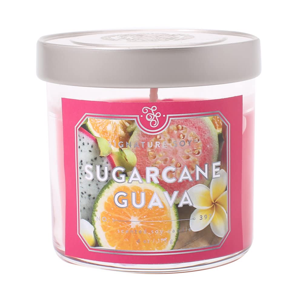 Signature Soy Lidded Sugarcane Guava Scented Candle