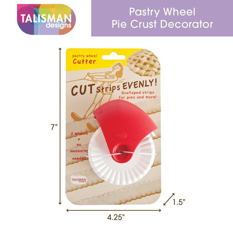 Talisman Designs Pie Crust Decorating Tools | Pastry Wheel Cutter | Set of 1