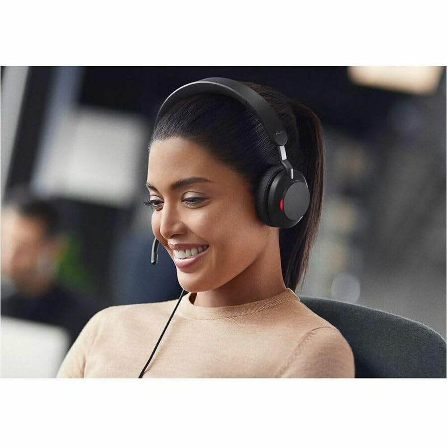 Jabra Evolve2 40 SE Wired Stereo Noise-Cancelling Headset - Features 3-Microphone Call Technology and USB-C Cable - MS Teams Certified, Works with All Other Platforms - Black