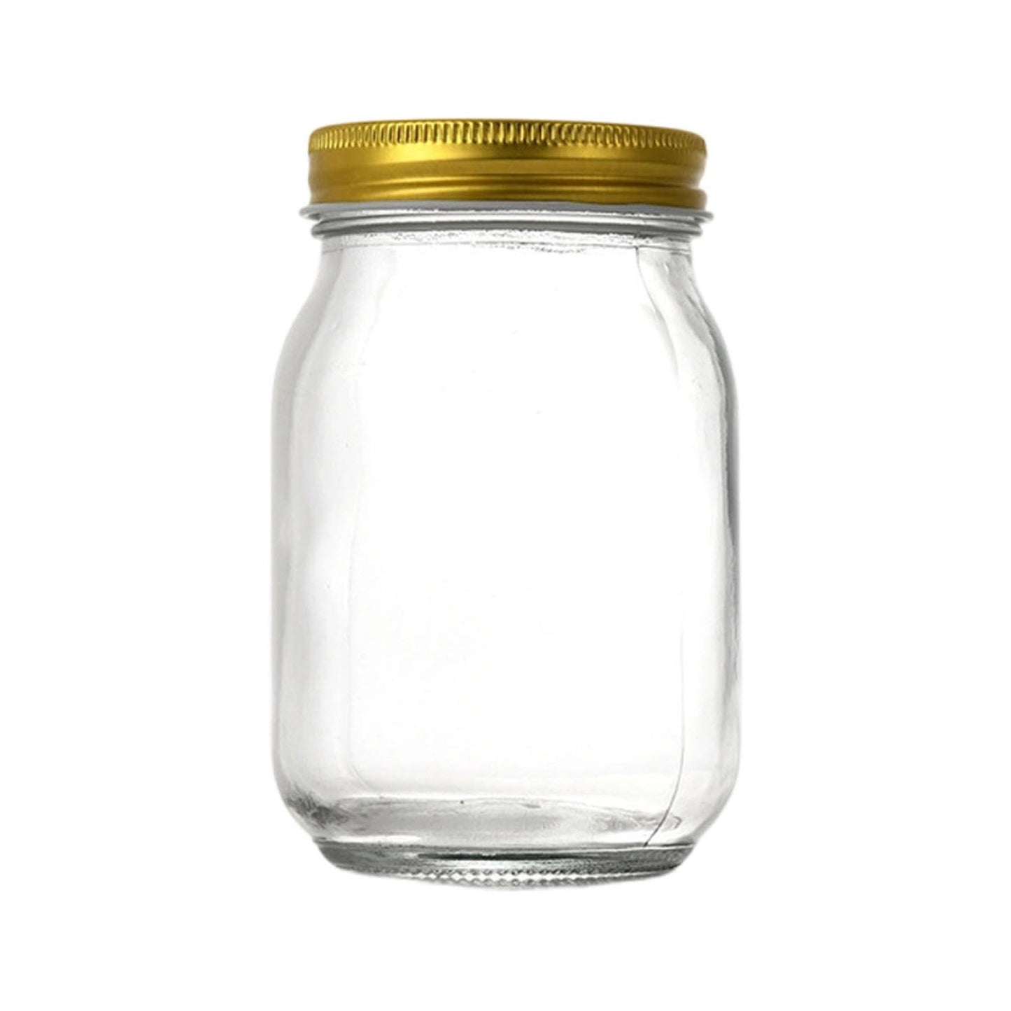 Regular Mouth Mason Jars, 8.3cm Pint Clear Glass Canning Jars with Airtight Metal Lids, Multipurpose Empty Glass Containers for Candle Making, Iced Coffee, Preserves, Salsa Jam Storage (Clear)