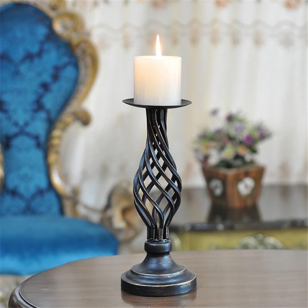 Candlestick Holders Vintage Candlestick Ornaments Candlelight Dinner Table Candle Holder for Wedding, Church, Halloween Candle Holders(Large)