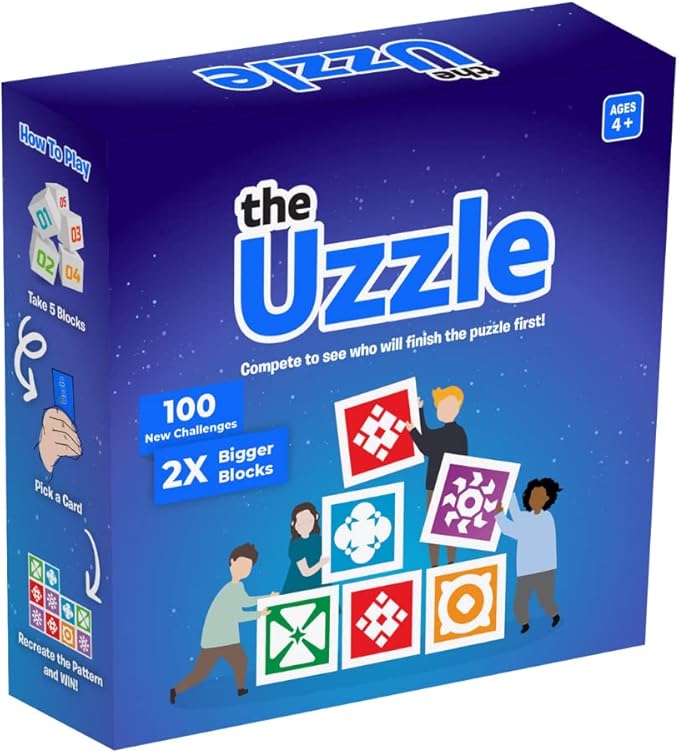 The Uzzle 3.0 Board Game Family Board Games for Children & Adults Block Puzzle Games for Ages 4+