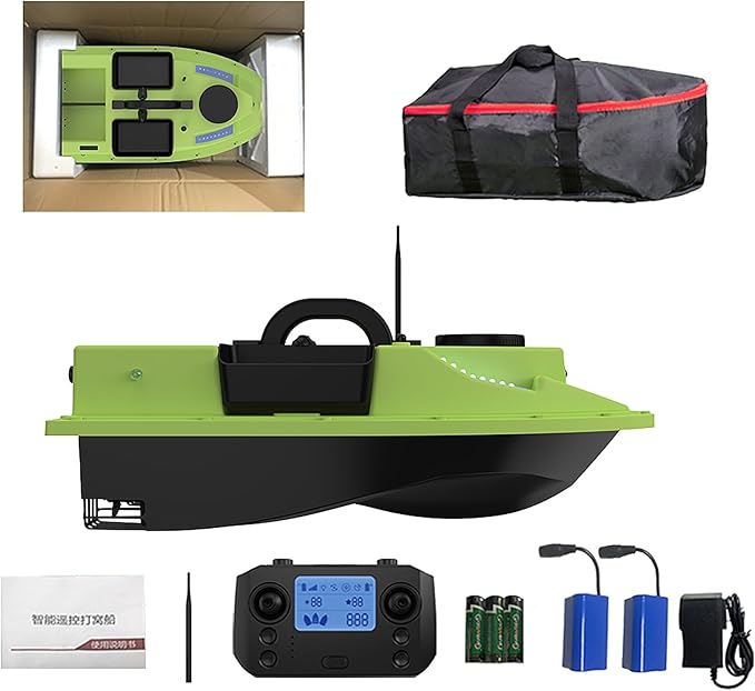 GPS RC Bait Boat for Fishing - 500m Range Auto Return & Cruise 4.4lbs Capacity Dual 5200mAh Waterproof for Carp/Catfish