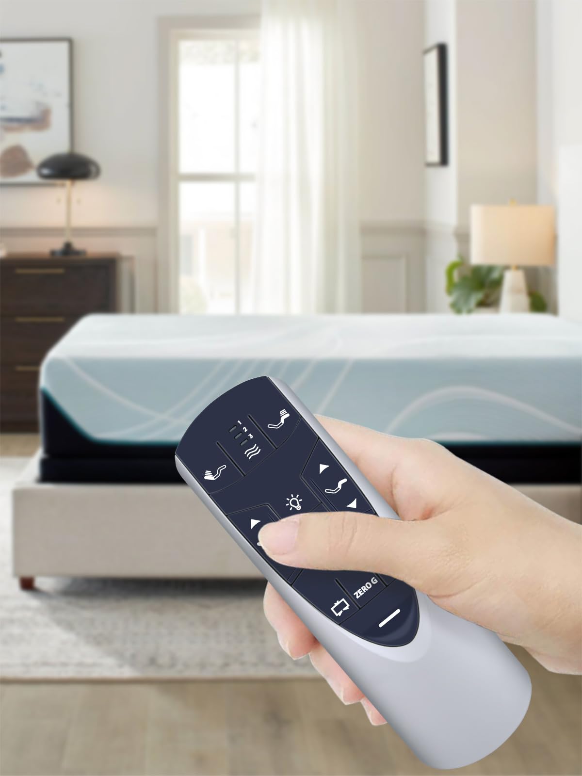 RF502A RF358A New Replacement Remote Control for Tempur-Pedic Ergo or Ergo Extend Adjustable Bed Base JDLK.33.01.18 RF358A, JLDK.33.01.36, RF502A(Silver)