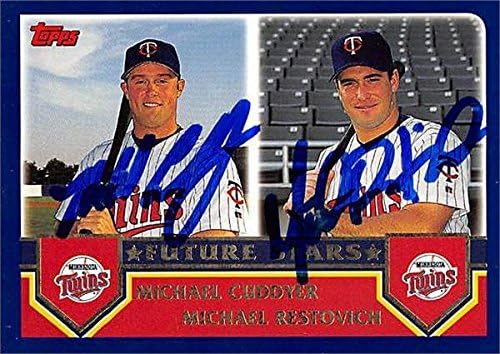 Sports Memorabilia Autograph Warehouse 247462 Michael Cuddyer & Michael Restovich Autographed Baseball Card - Minnesota Twins 2002 Topps - No. 329