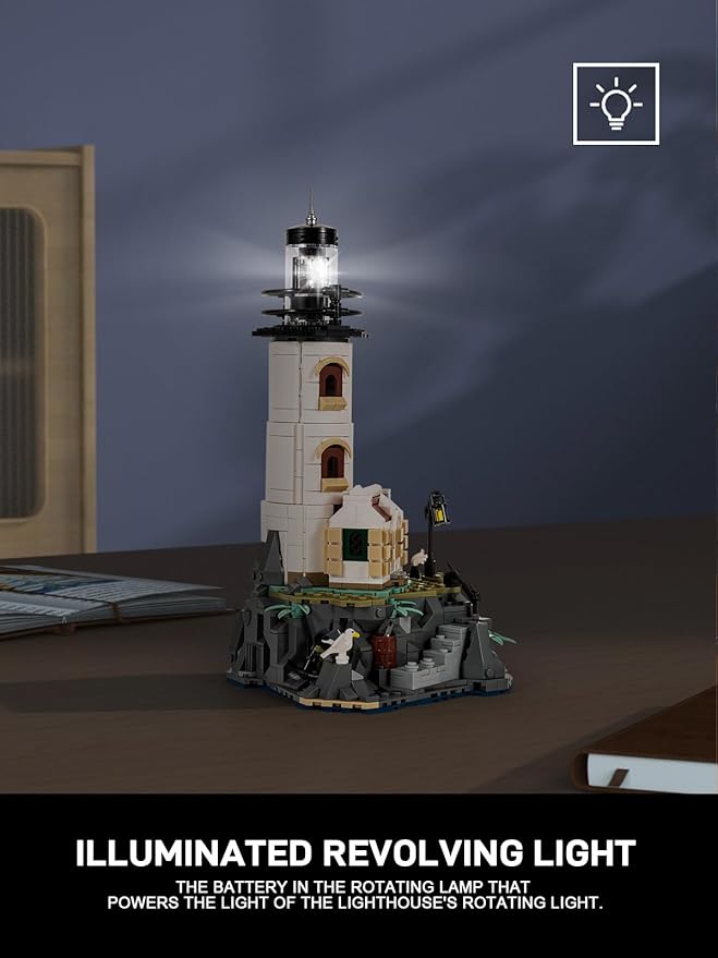 Island Lighthouse Building Block Toy Set Gifts for Kids and Adults(1092 PCS)