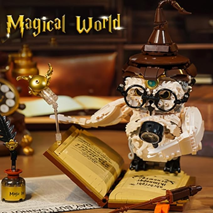 MOC Magic Owl Building Set- Compatible with Lego for Adults Ideas Collection Model Set Creative Gifts for Adults or Boys Girls Ages 8+