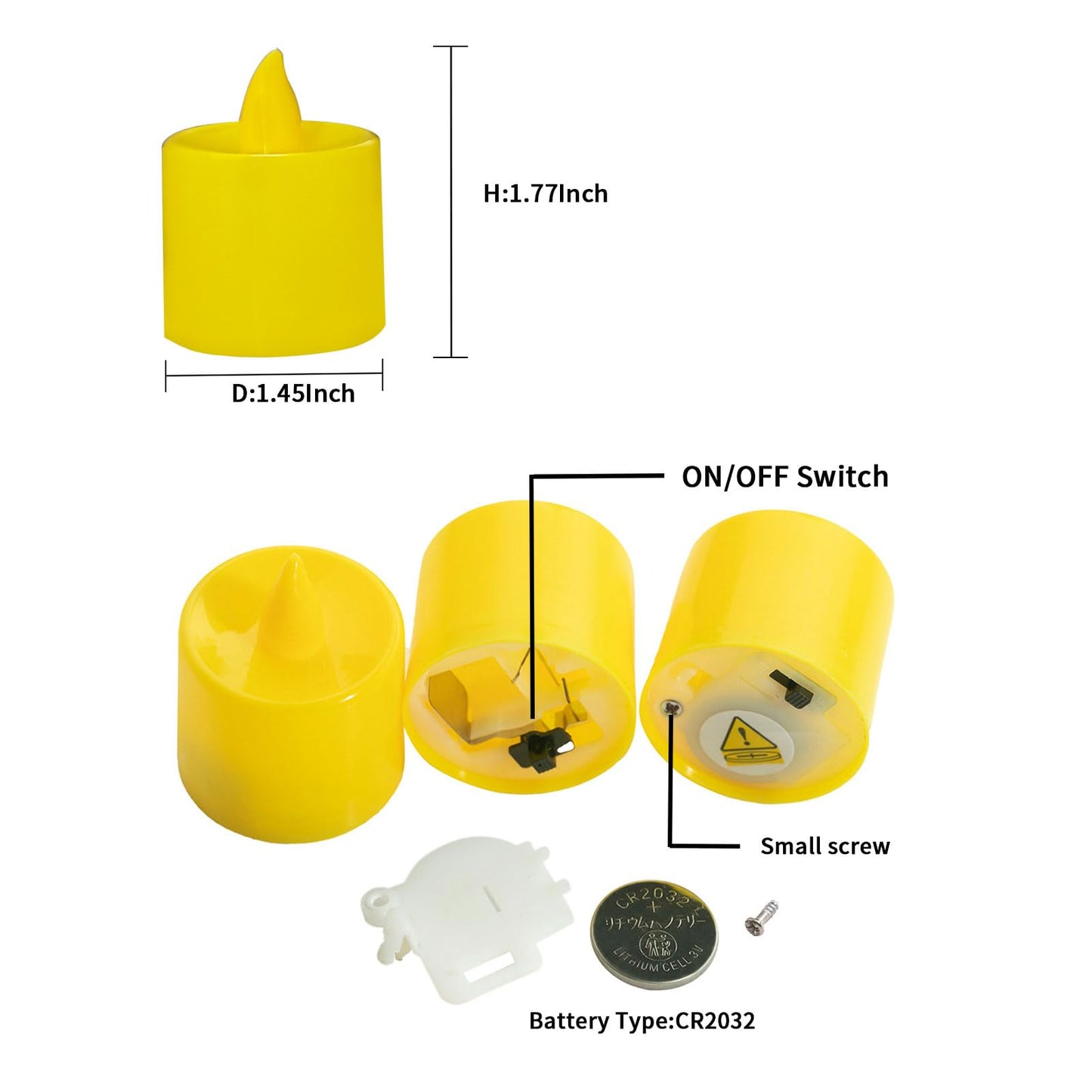 LANKER 24 Pack Flameless Led Tea Lights Candles, Flickering Warm Yellow Battery Operated Electronic Fake Candles, Decorations for Halloween and Festival Celebration (Yellow - 24Pack)