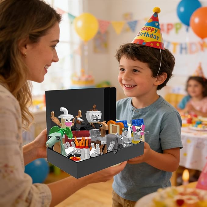 Brainrot Vrial Meme Building Blocks Set - 8-in-1 605 Pieces STEM Learning Construction Toys for Ages 6+ Compatible with Standard Bricks Ideas for Birthday & Holiday
