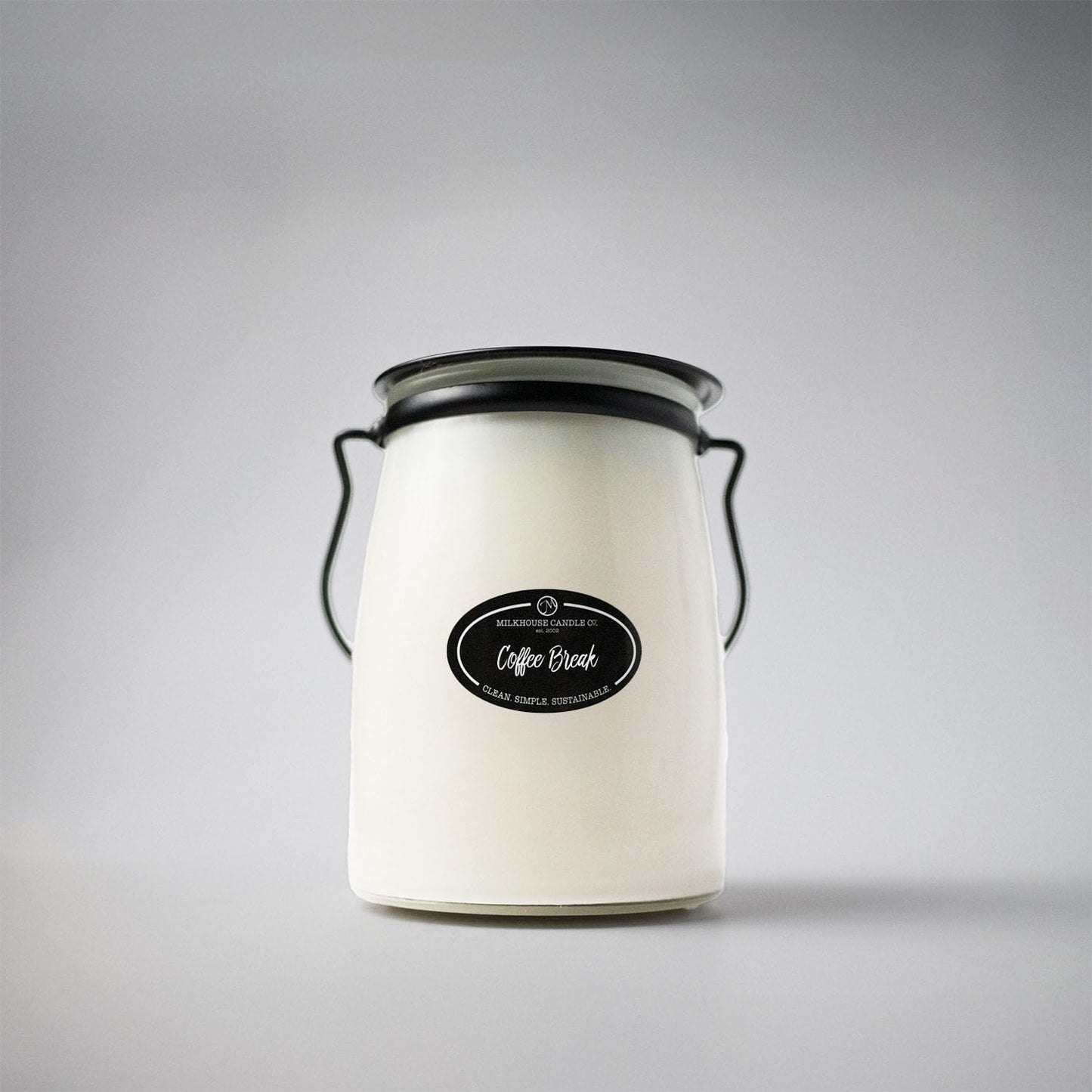 Milkhouse Candle Company Coffee Break Soy Candle - Fresh Brewed Coffee | Roasted Beans | Sweet Cream Scented - 22 oz Butter Jar with Lid, 120+ Hour Burn Time, Made in the USA