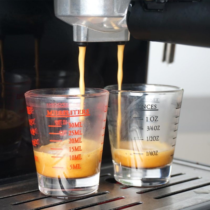 NCnnwovf Shot Glasses Measuring cup Liquid Heavy Base Wine Glass Espresso Shot Glass 26-Incremental Measurement 1oz, 6 Tsp, 2 Tbs, 30ml Black and Red