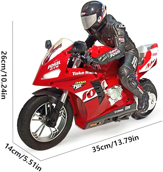 Remote Control Motorcycle High Speed Self Balancing Single Wheel Stunt RC 1/6 Scale 360 Rotating LED Flashlight Toy Best Xmas Gift for Boys & Girls Blue