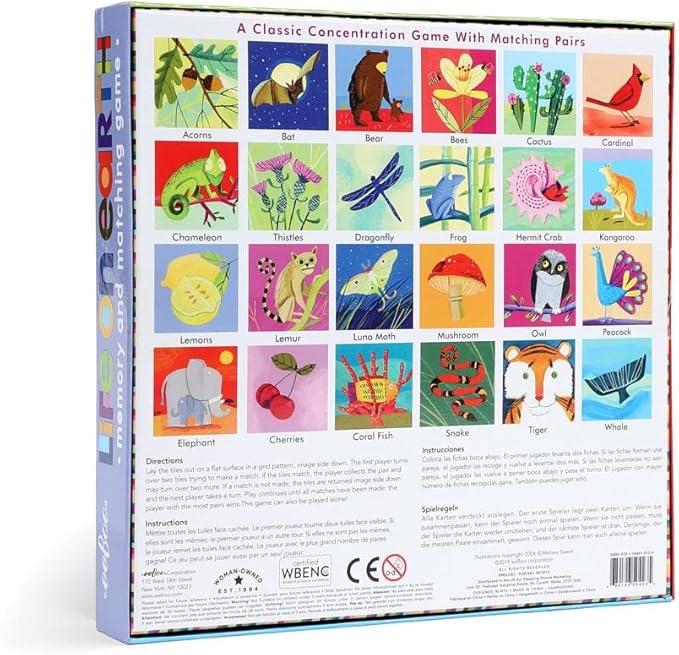eeBoo: Memory and Matching Game - Life on Earth- 24 Pairs Develops Recognition Concentration Memory & Vocabulary Skills Age 3+