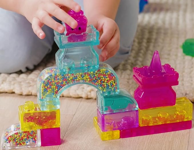 Jelly Blox Classic Castle Set | Includes 45 Pieces | Toddler & Preschool Building Blocks Kids Can Squeeze Stretch Squish | MESH ACCREDITED | Safety Tested & Ouch-Free | Sensory Play Toy for