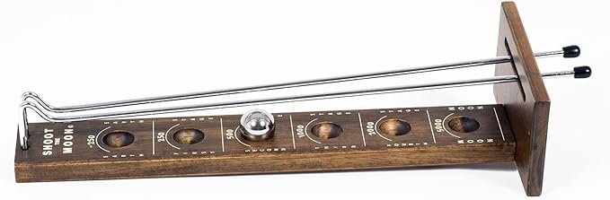 WE Games Shoot The Moon Game Large 17.5 inch Size Walnut Wood Stain Retro Games for Adults Classic Table Top Board Game