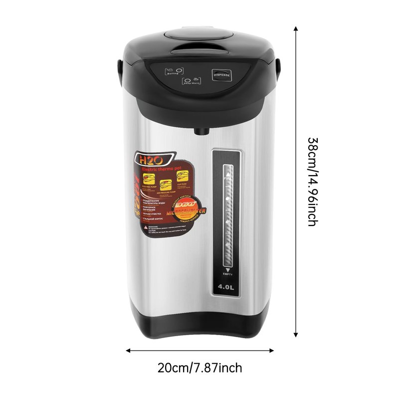 Water Boiler & Warmer, 750W 4L Electric Stainless Steel Water Boiler with 3 Dispensing Modes and Filter Mesh, Water Kettle Daily Use