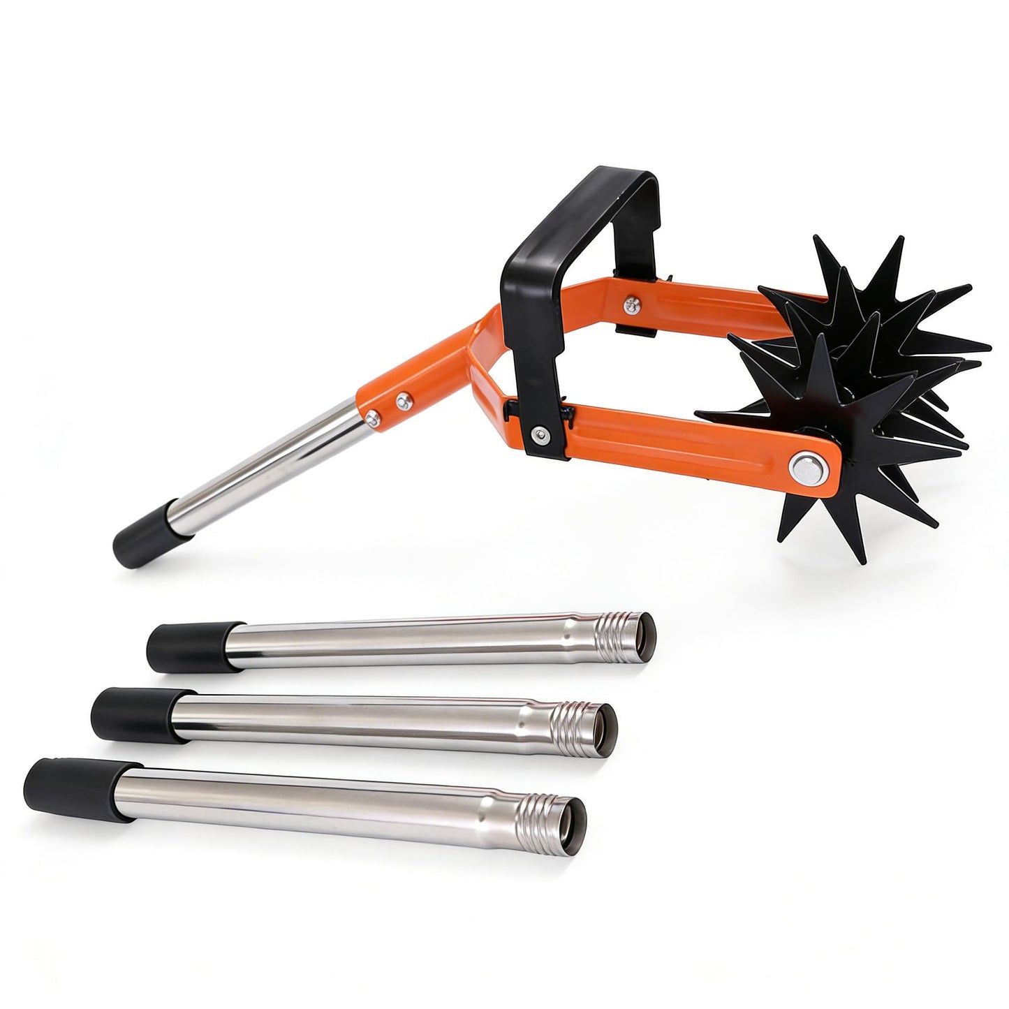 Manual Lawn Cultivator Tool – Adjustable Stainless Steel Hand Tiller for Grass Reseeding, Soil Aeration, Yard & Lawn Repair Gardening Tool, ZZ04