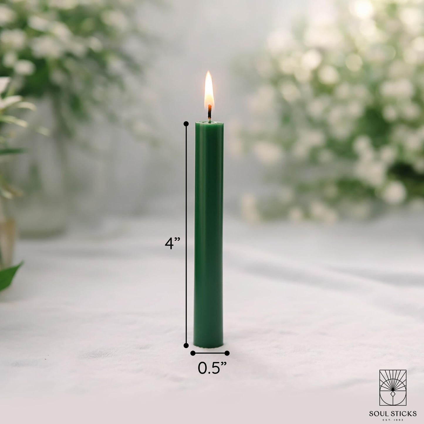 SOUL STICKS Prosperity Magic Spell Chime Taper Candles 20 Pack - Ideal for Altar, Rituals, Ceremonies, Meditation Green Unscented Candle Sticks for Witchcraft Supplies, Wiccan Supplies and Tools