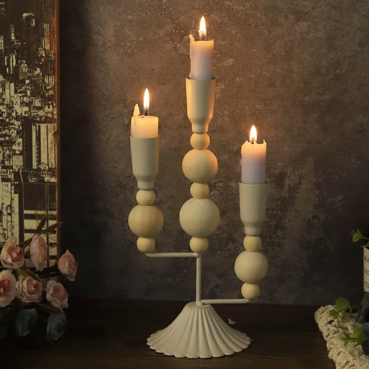 YUHUAWF Candle Holderss Candlestick Ornament Candle Pedestal Base Decorative Candle Taper Holders Set Decorative Candlestick