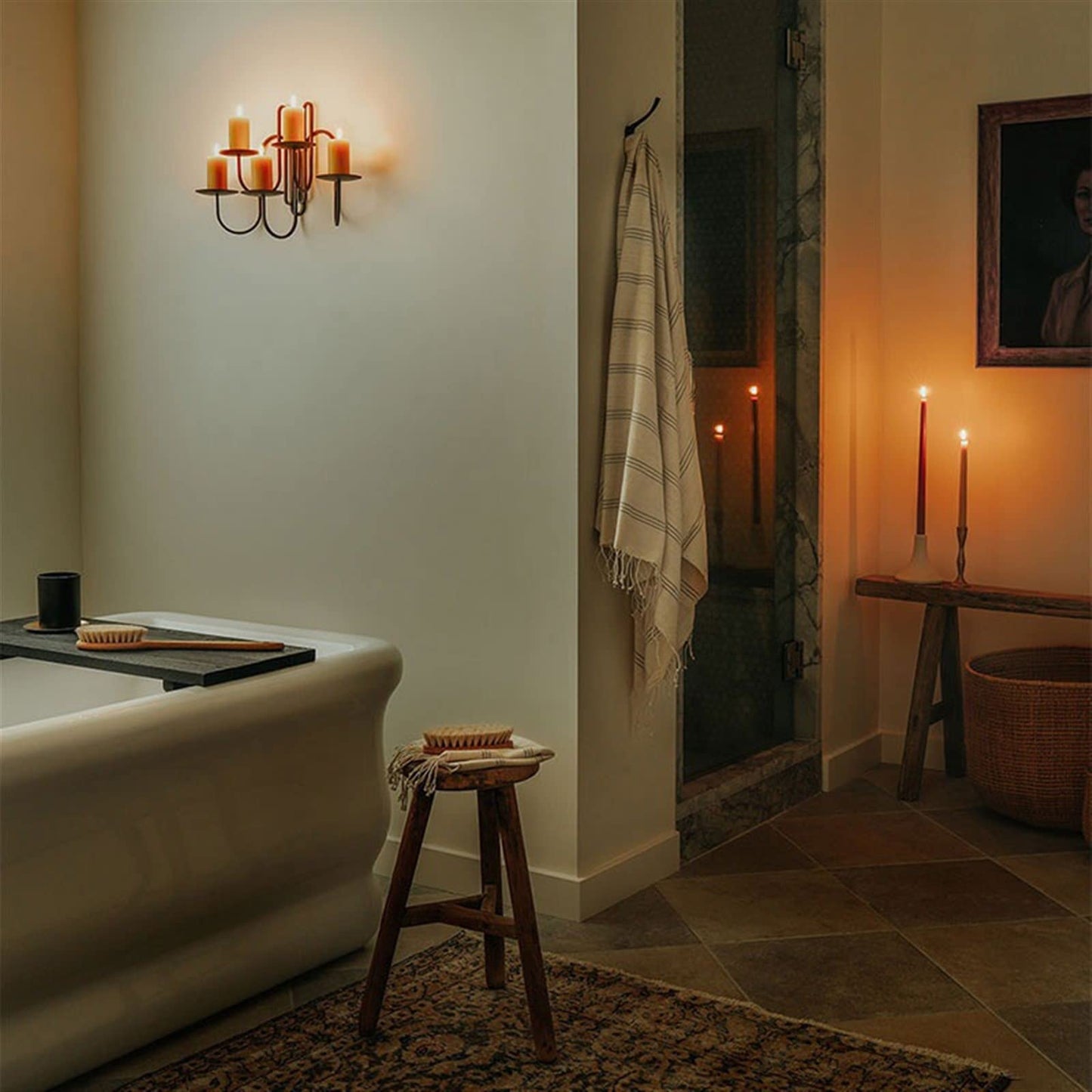 Decorative Candlestick European Light Luxury Iron Wall Mounted Candlestick Simple Living Room Porch Corridor Candle Holder Candlestick