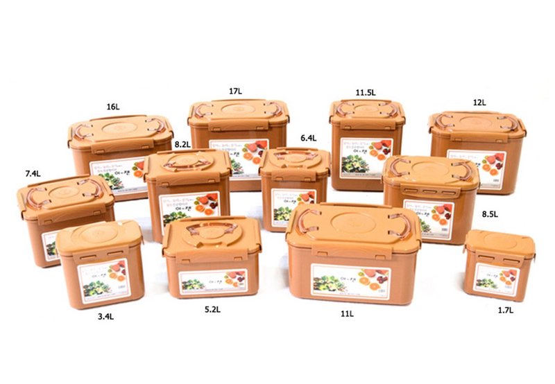 e-jen Premium Kimchi, Sauerkraut Container Probiotic Fermentation with Inner Vacuum Lid (Earthenware Brown, 2.9 gal/ 11L)