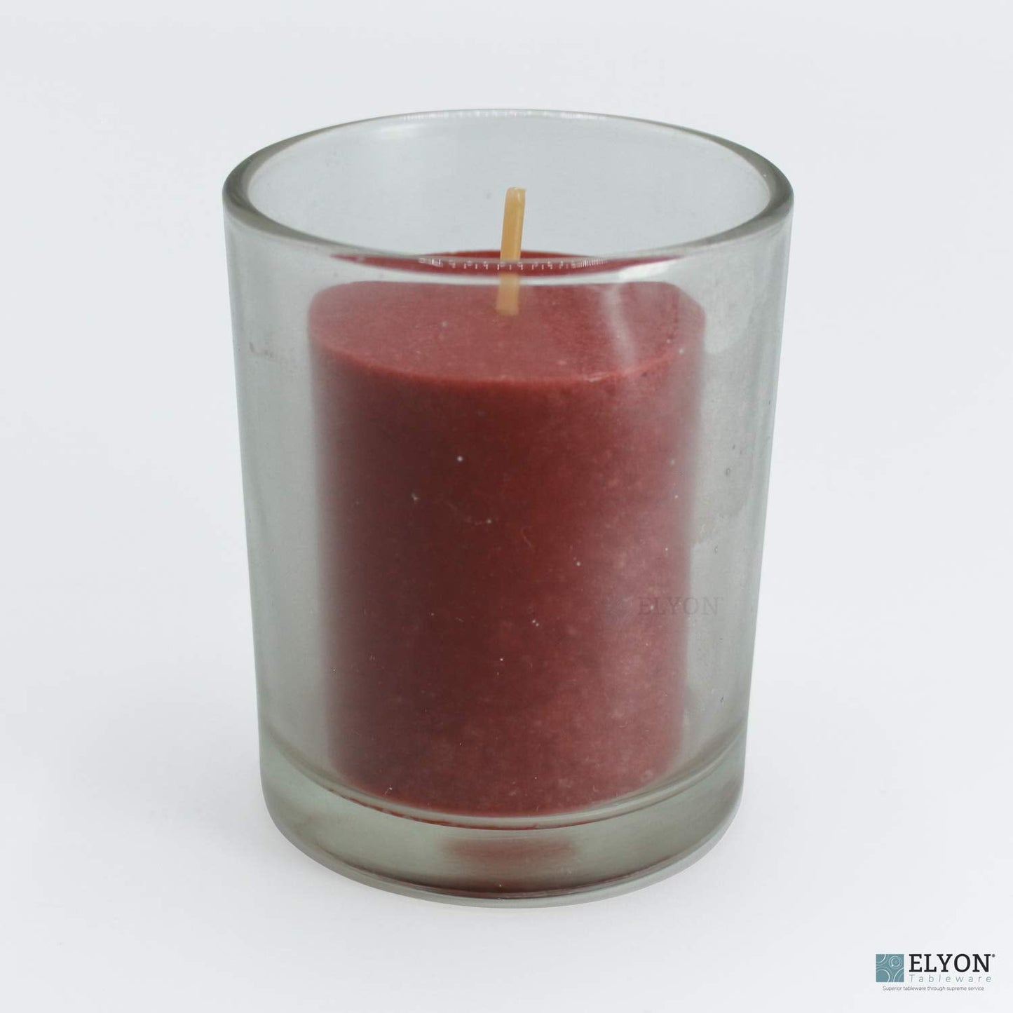 18 Red Colored Unscented Wax Votive Candles in Glass Holder, 24 Hours Burn Time