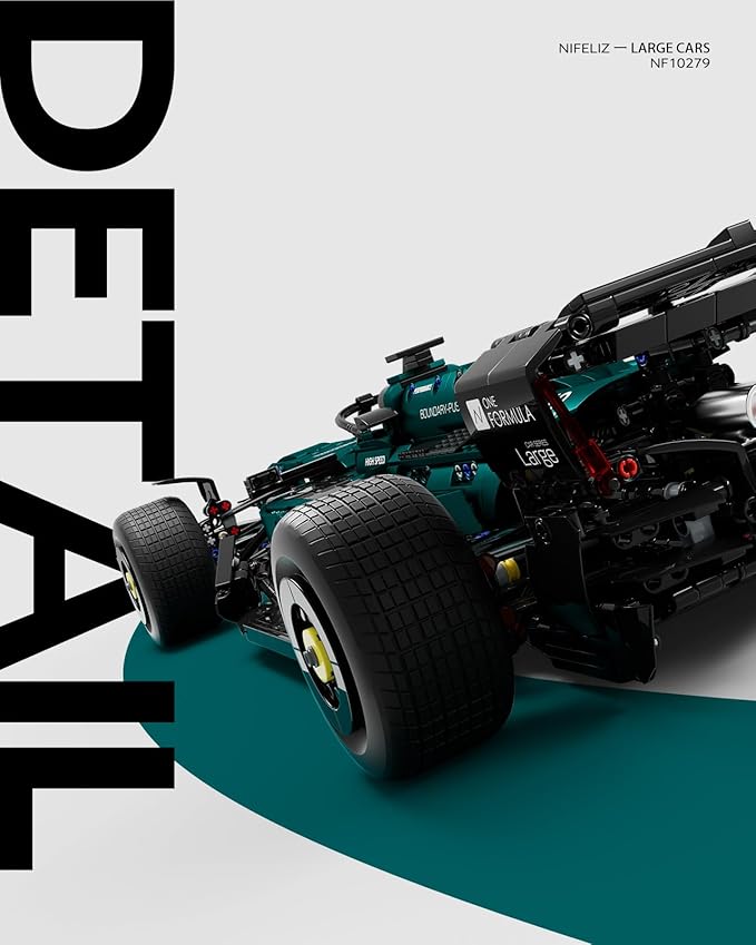 Nifeliz AM24 Formula 1 Racing Car Building Set 1:8 Scale Collectible Set for Adults Authentically Detailed Build and Display Model for Home or Office Décor (2351PCS NF10279)
