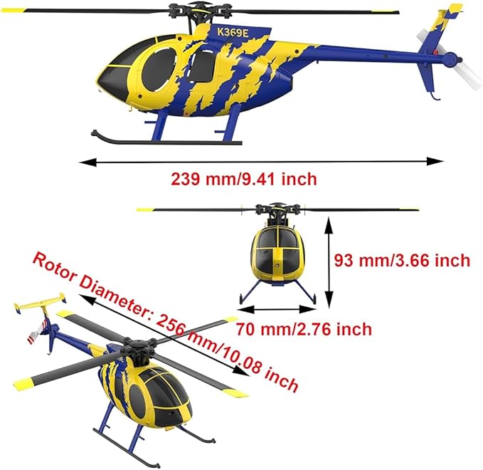 RC ERA C184 MD500 RC Helicopter for Beginners Gyro & Optical Sensor Stabilized Easy to Fly 2.4GHz 4CH Flybarless RTF Remote Control Helicopter