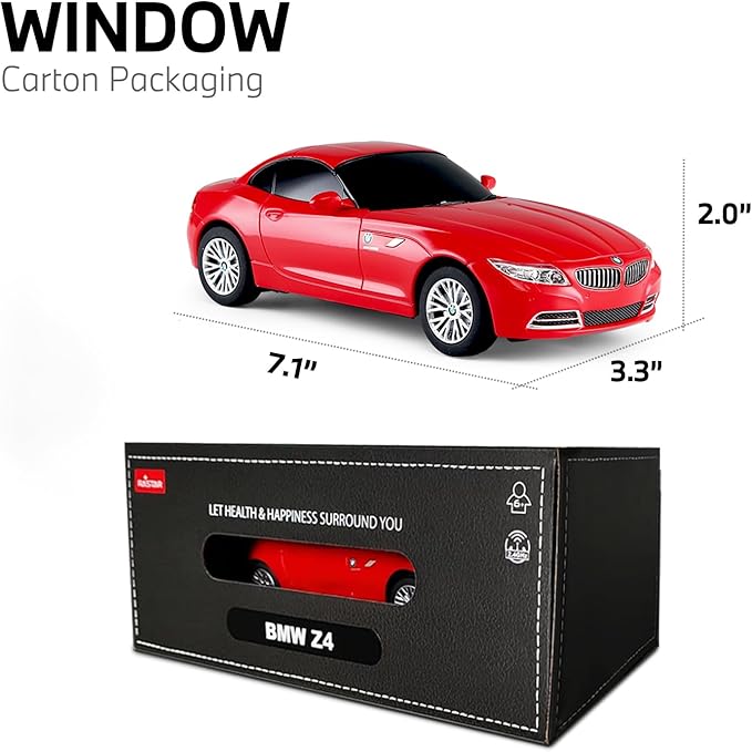 RASTAR 39700 1/24 BMW Z4 RC Car - Ideal Gifts for Play & Display - Officially Licensed Toy Car Model with Remote Controller for Kids Teens & Adults - Red