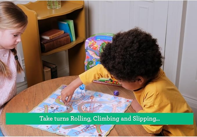 eeBoo: Slips & Ladders - Dragon Edition – A Classic Board Game of Ups & Downs Whimsical Fantasy Theme Holographic Foil Accents Kids 5+ 2-4 Players
