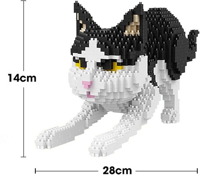 Creative Tuxedo Black Cat Building Set Magic Cat Black Catnap Cat Cat Set for Adults and KidsCompatible with Lego 630 Building Accessory Ideal Gifts (Napping Cat)