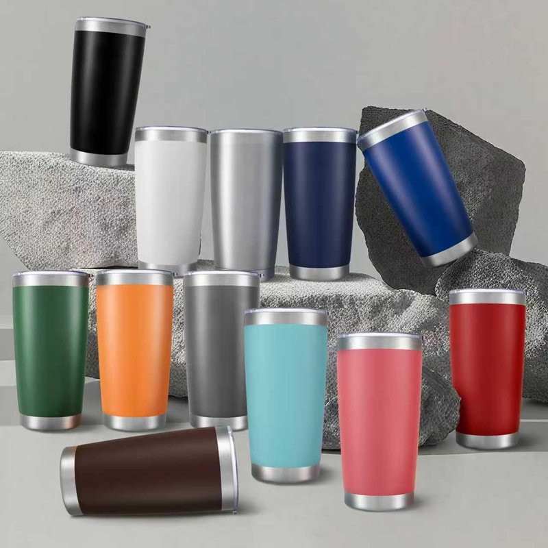HZJSTSWQ 20 oz Tumbler with Lid Stainless Steel Insulated Tumblers Double Wall Vacuum Coffee Mug Powder Coated Tumbler Cups for Cold and Hot Drinks, Navy, 1 pack